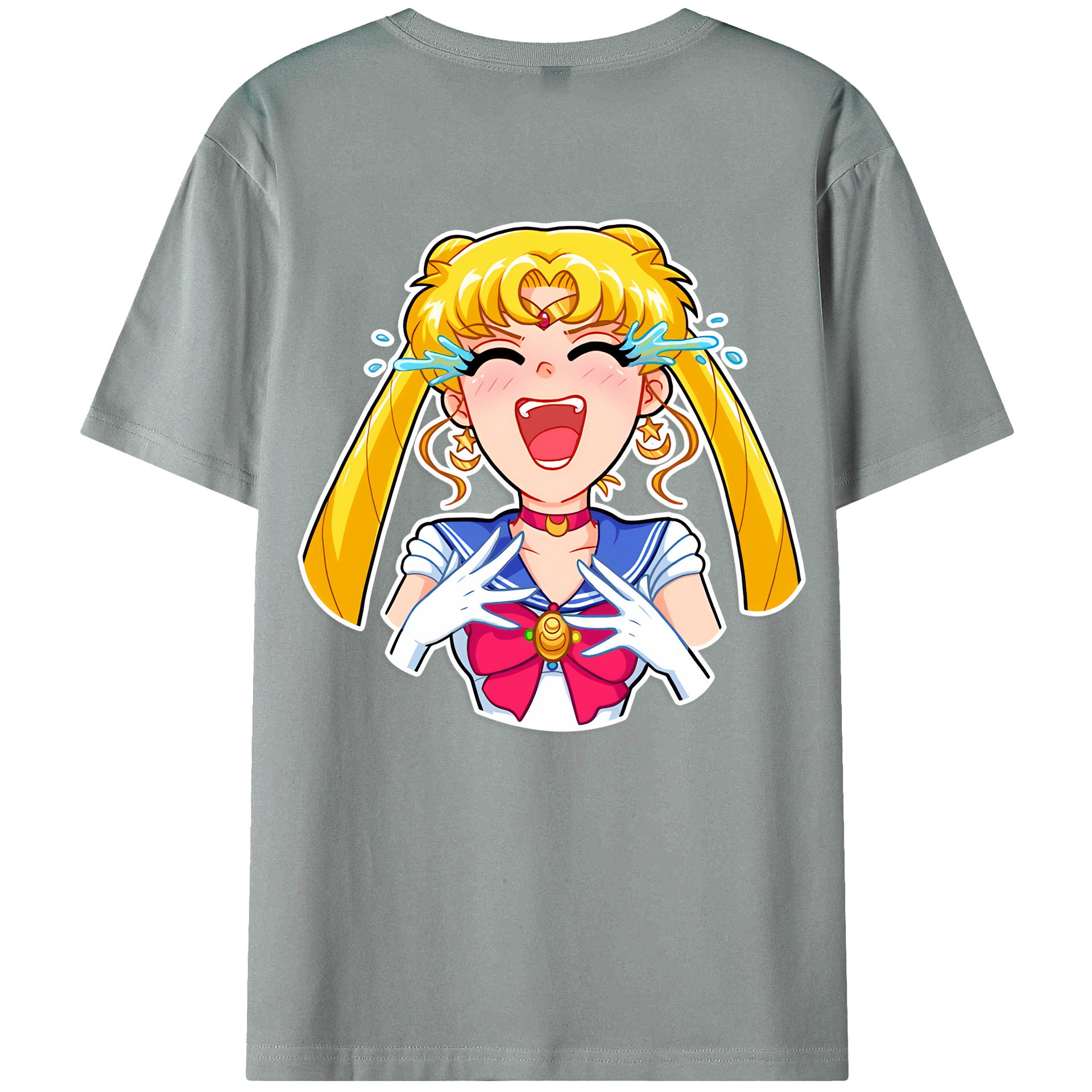 （画像用） 美少女戦士セーラームーン 月野 うさぎ つきの うさぎ Sailor Moon Tsukino Usagi 綿100％ メンズ半袖Tシャツ（バックプリント） 通気性